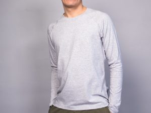 Bencha longues manches - Gris perlé chiné