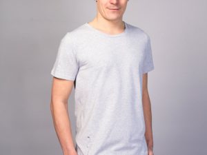 T- Shirt Bencha col rond - Gris perlé chiné